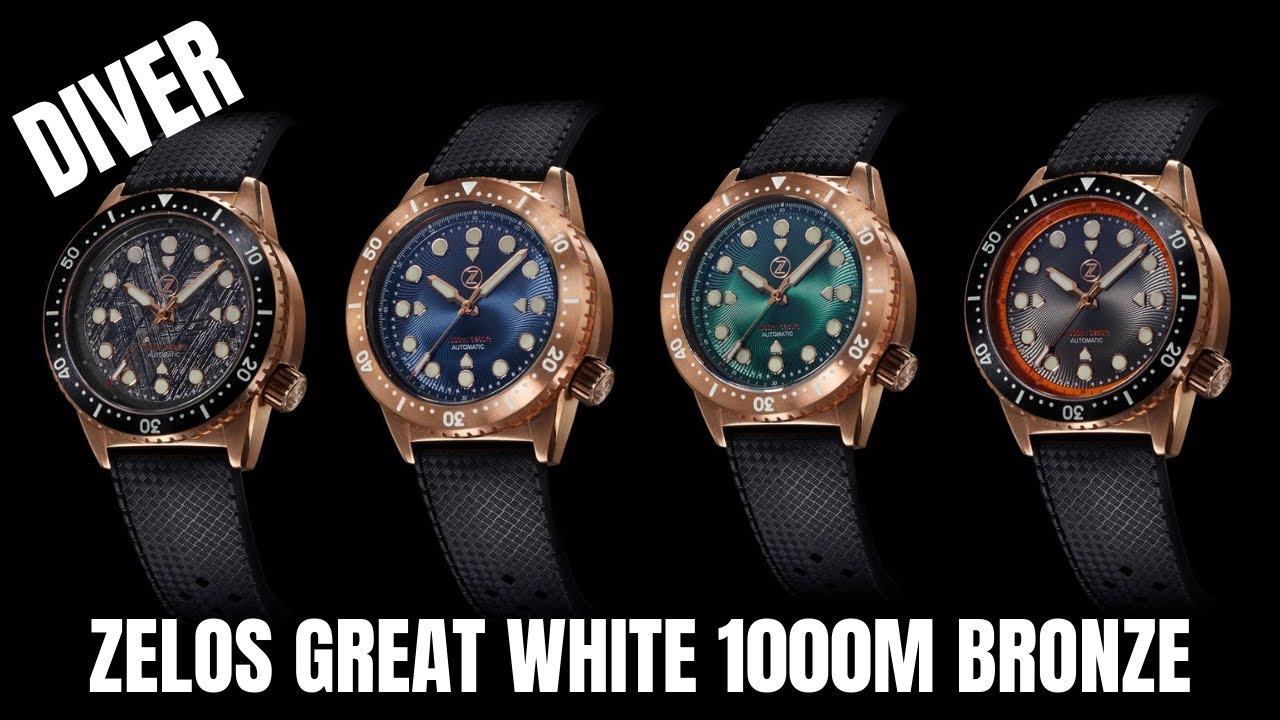 Zelos Great White Bronze Divers 1000M Men's Watch Review (4K)