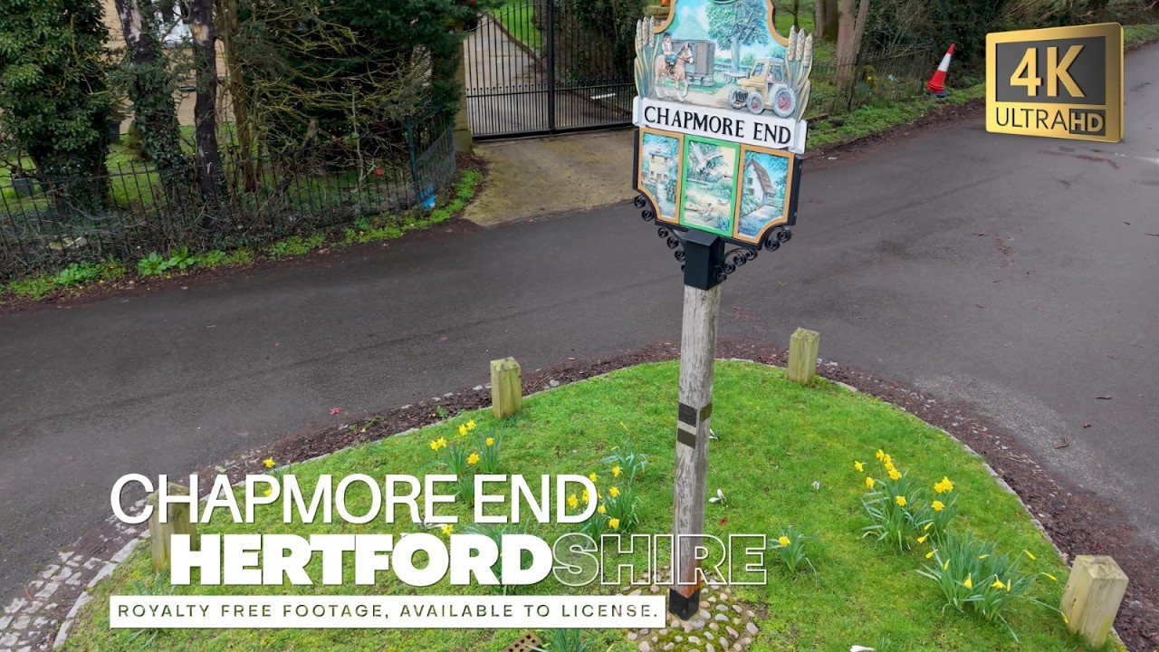 Chapmore End from Above | Charming Hertfordshire Village Drone Tour (4K)