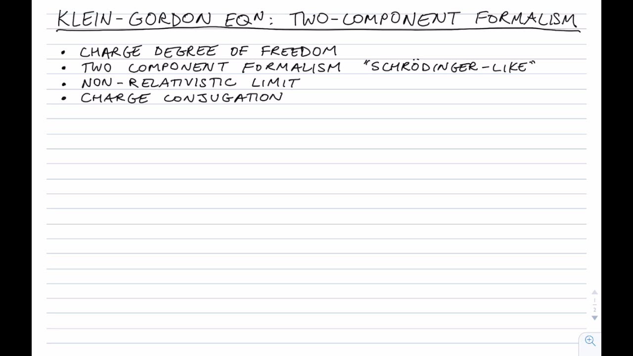 Klein Gordon equation: two component formalism