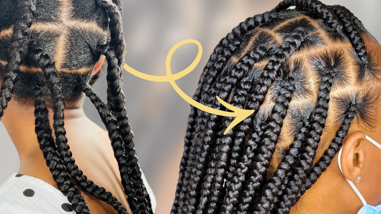 Easy Large Knotless Braids Parting Tutorial!