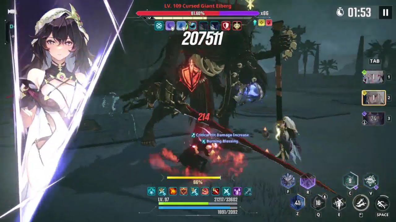 Proof the Strong 20 Cursed Giant Eiberg from 70 to 0 hp - Solo Leveling: Arise [Test Record]