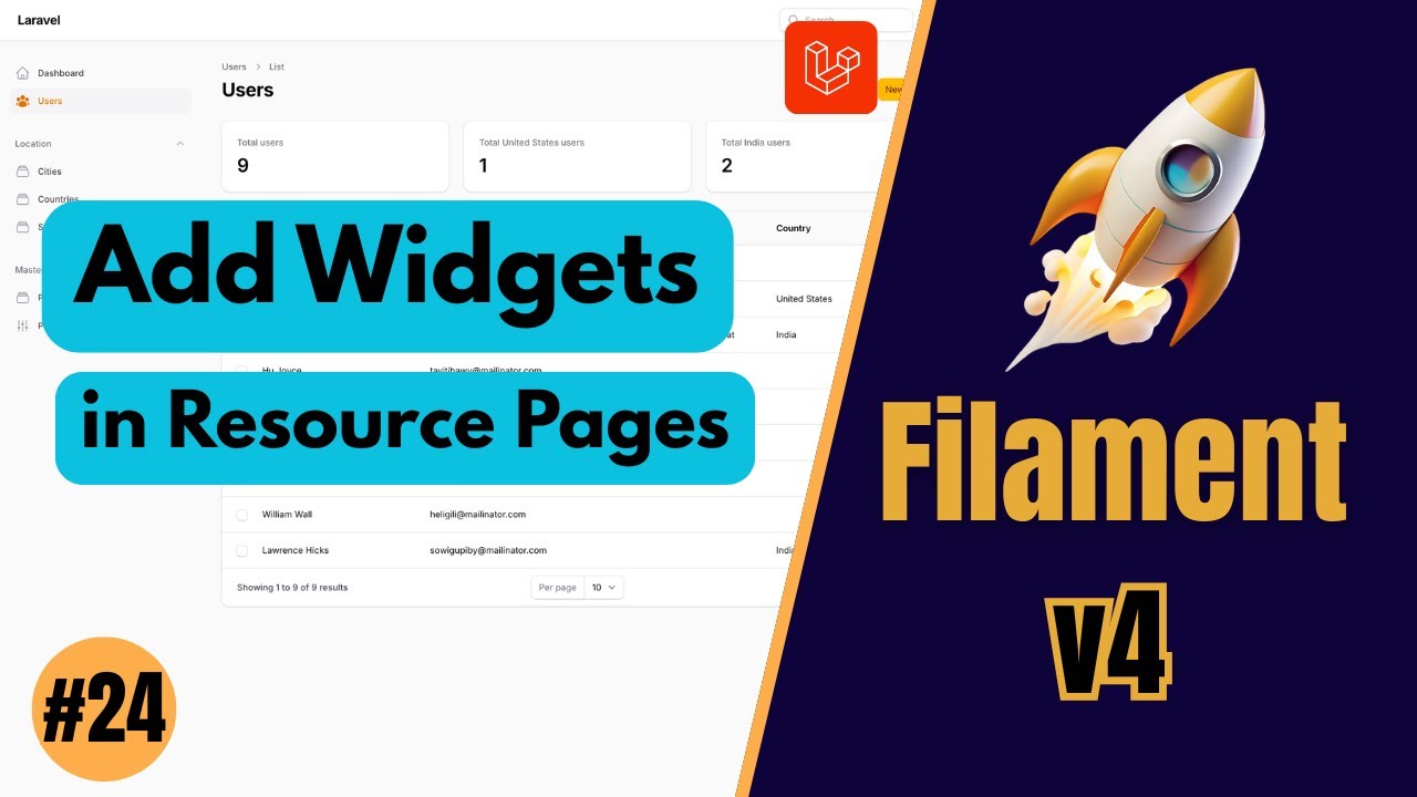 Добавление виджетов на страницы ресурсов — FilamentPHP v4 (Эпизод 24)