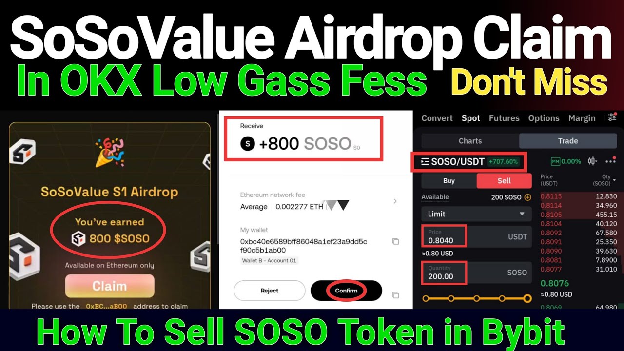 SoSoValue Airdrop Claim in OKX with Low Gass Fess | How to Sell SOSO Token?