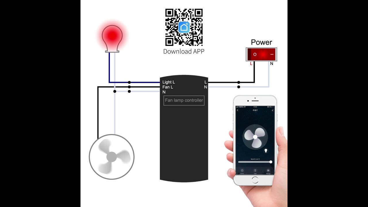 How to use : WIFI ceiling fan remote control kit to pair Smart Life APP