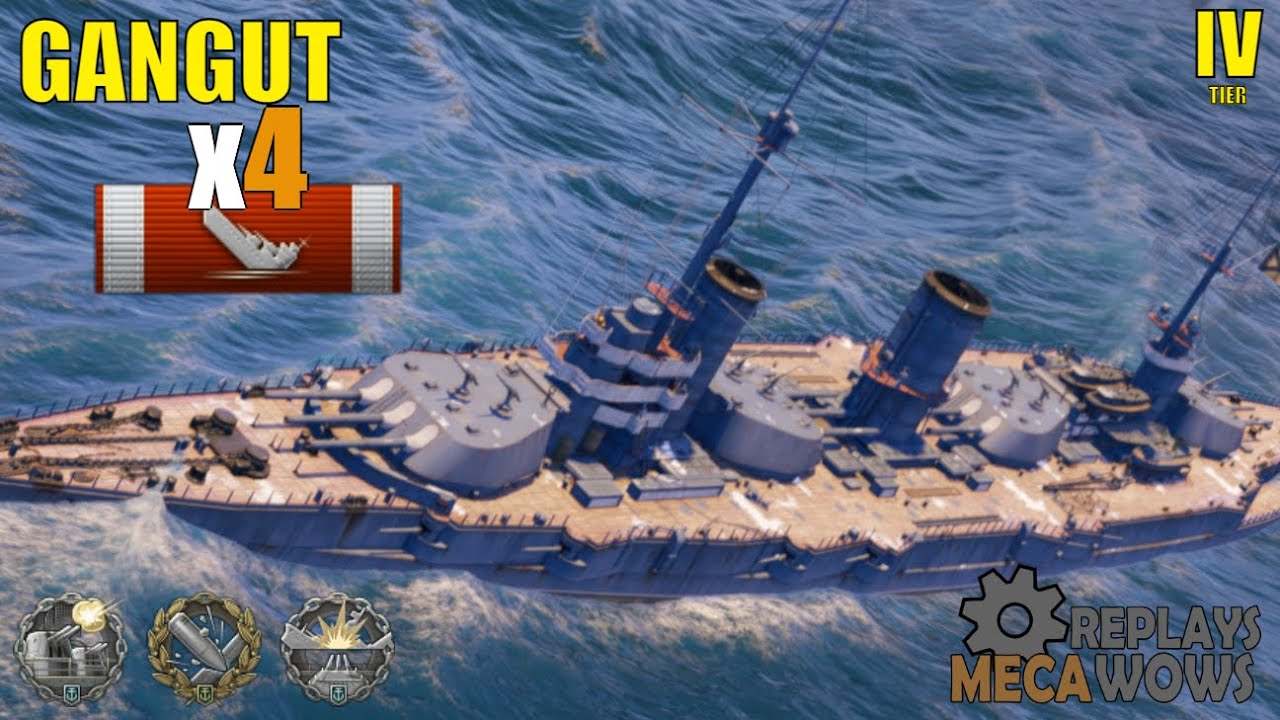 Gangut 4 Kills & 85k Damage | World of Warships Gameplay