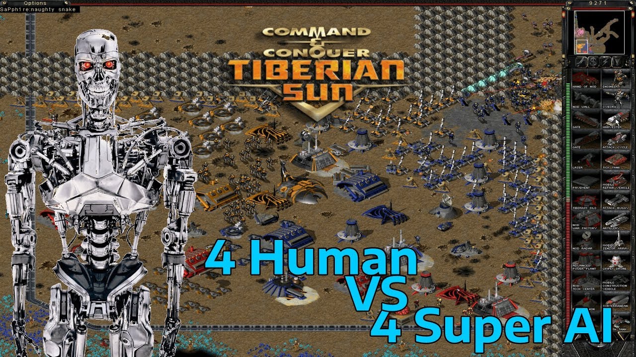 Tiberian Sun - 4 Human vs 4 Super Crazy AI