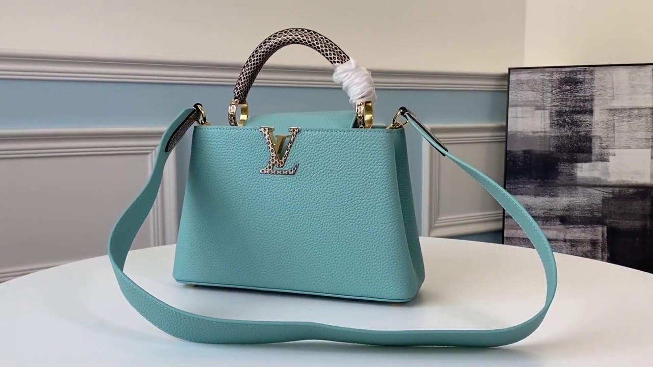 LV capucines handbag shoulder crossbody bag with single removable broad shoulder strap