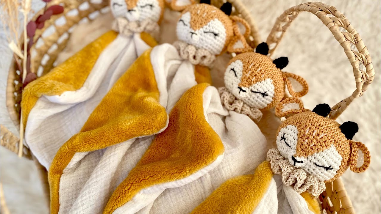 Comment mettre la tête d’un amigurumi sur un doudou ?  - Doudou crochet - Amigurumi - Doudou lange