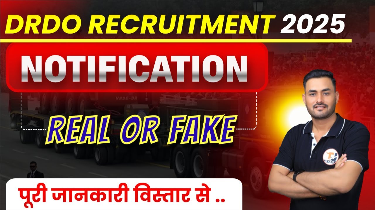 DRDO VACANCY 2025 || REAL or FAKE ? Full Information