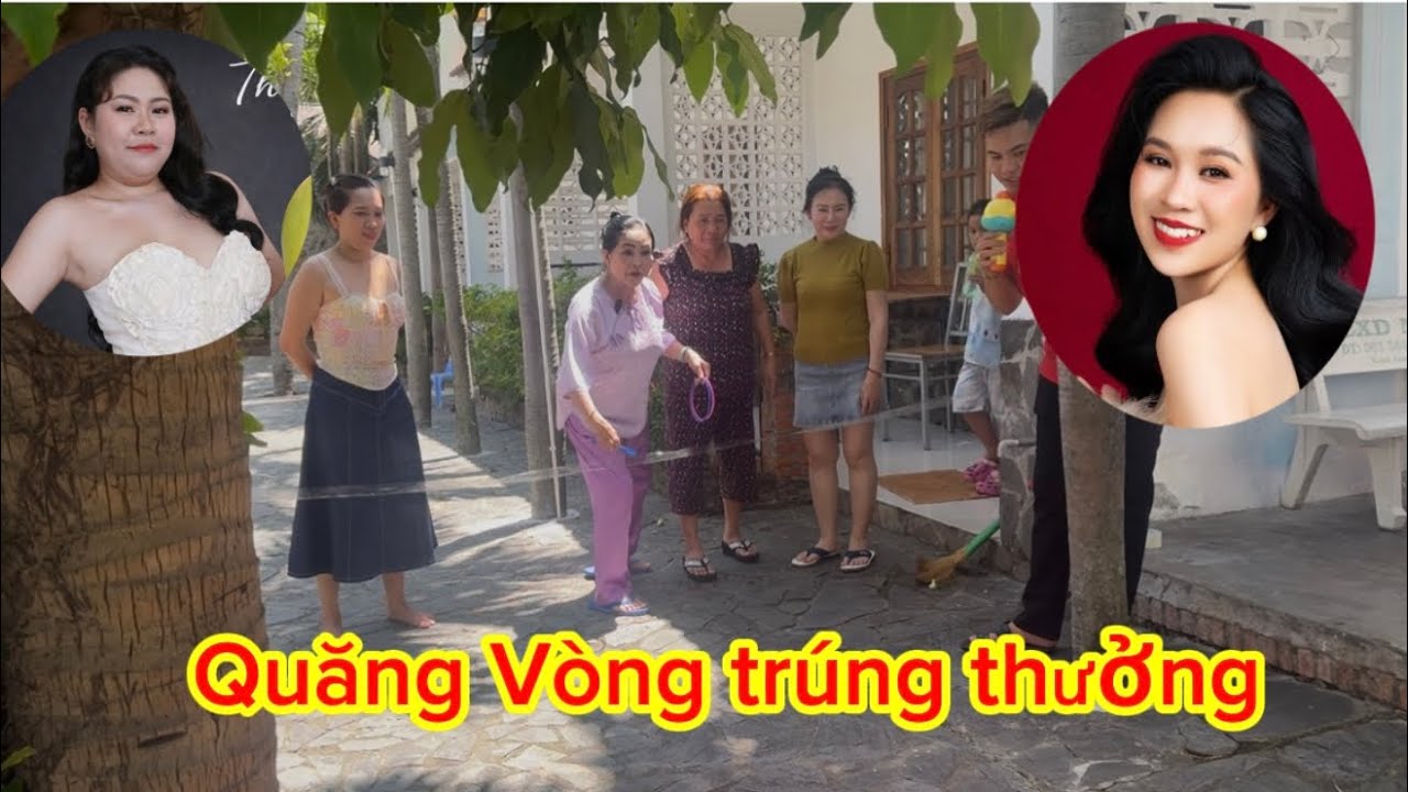 Gia đình cô 6 Hồng Nhung Hồng Phượng chơi quăng vòng trúng thưởng - RuBy được giải cao nhất 