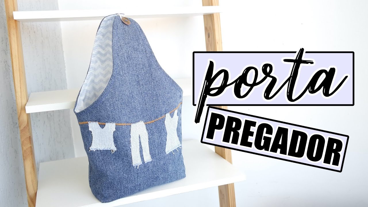 DIY COMO FAZER PORTA PREGADOR DE ROUPA JEANS COM MOLDE GRÁTIS
