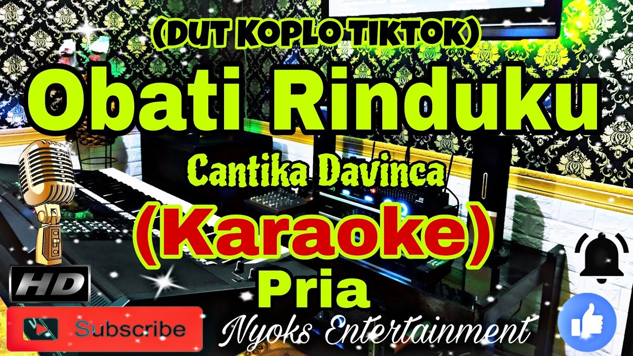OBATI RINDUKU - Cantika Davinca / Cut Rani (KARAOKE) Koplo Viral Tiktok Nada Pria || FIS=DO