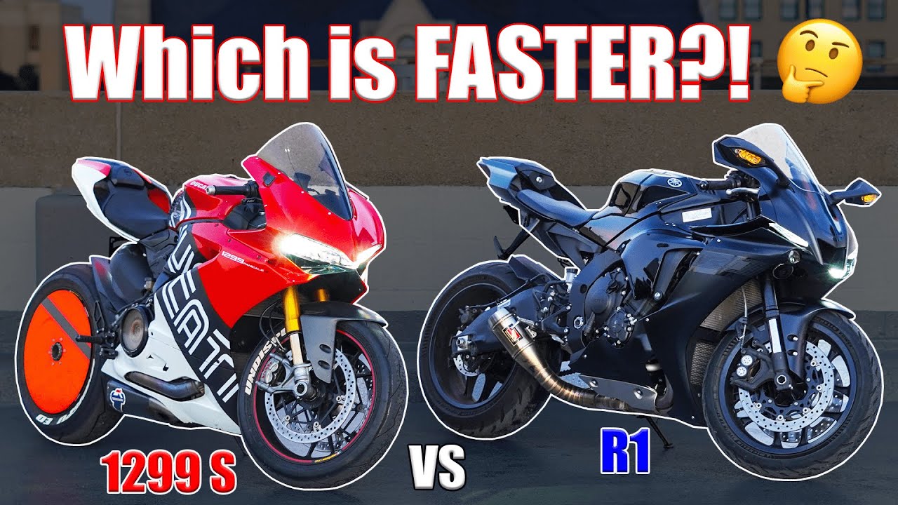 2021 YAMAHA R1 VS DUCATI 1299 PANIGALE S | LITER BIKE SHOOTOUT