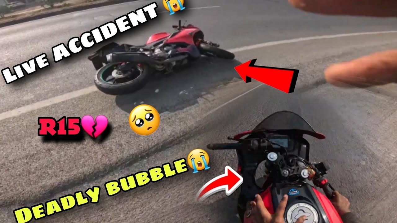 High speed Buble Crash R15💔/Deadly Live ACCIDENT Yamaha R15😭 Credit - Risky Rider007 #liveaccdient 