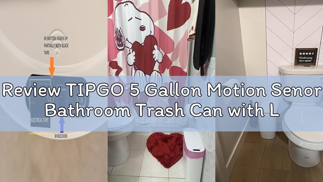 Review TIPGO 5 Gallon Motion Senor Bathroom Trash Can with Lid, Automatic Garbage Can Touchless, Sma