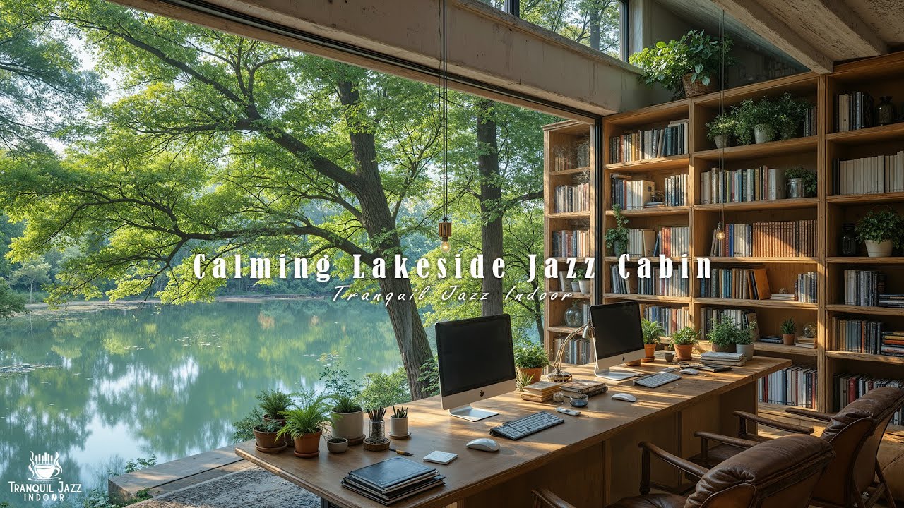 Calming Lakeside Jazz Cabin for Working | Soothing Jazz Music with Peaceful Atmosphere to Focus