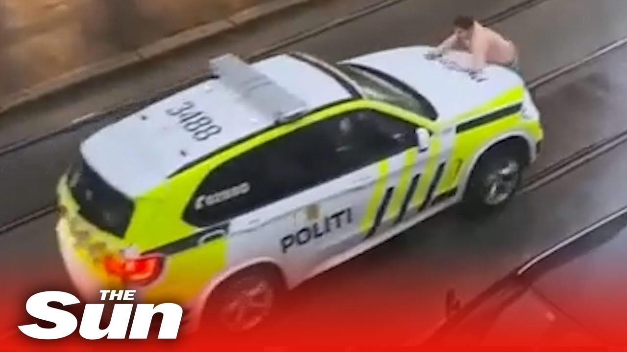 Knifeman rammed down by police car in Oslo, Norway