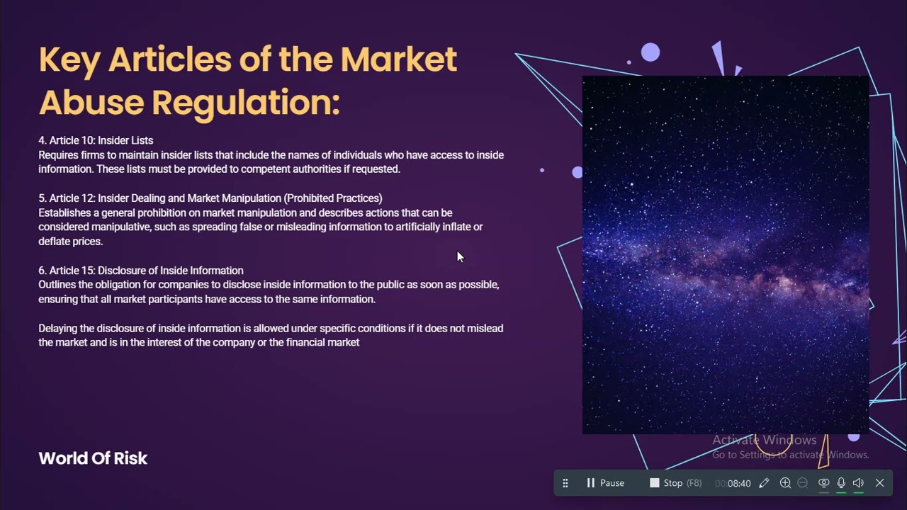 Market Abuse Regulation Explained | What is Market Abuse Regulation | Interview Topic