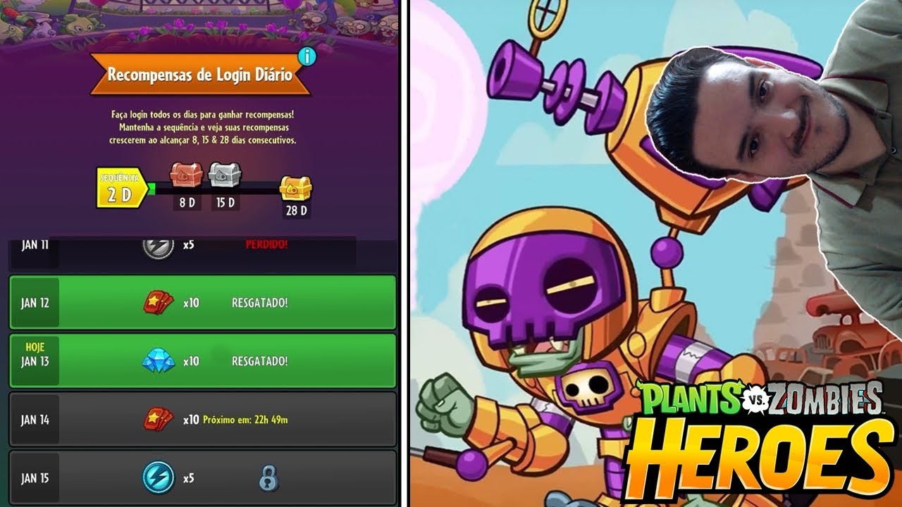 PVZ HEROES #116 - ATUALIZAÇÃO COM PRÊMIOS DE LOGIN DIÁRIO
