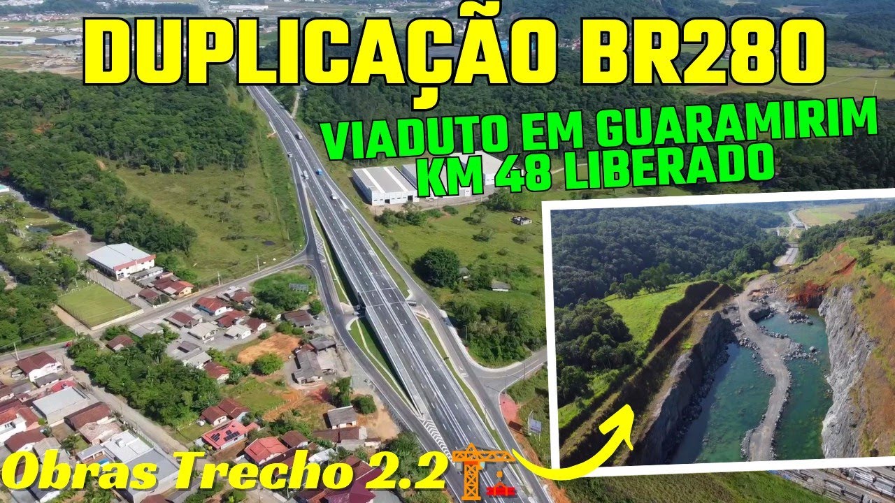 BR280 VIADUTO  LIBERADO AO TRAFEGO GUARAMIRIM KM48  CORTICEIRA       HD1080