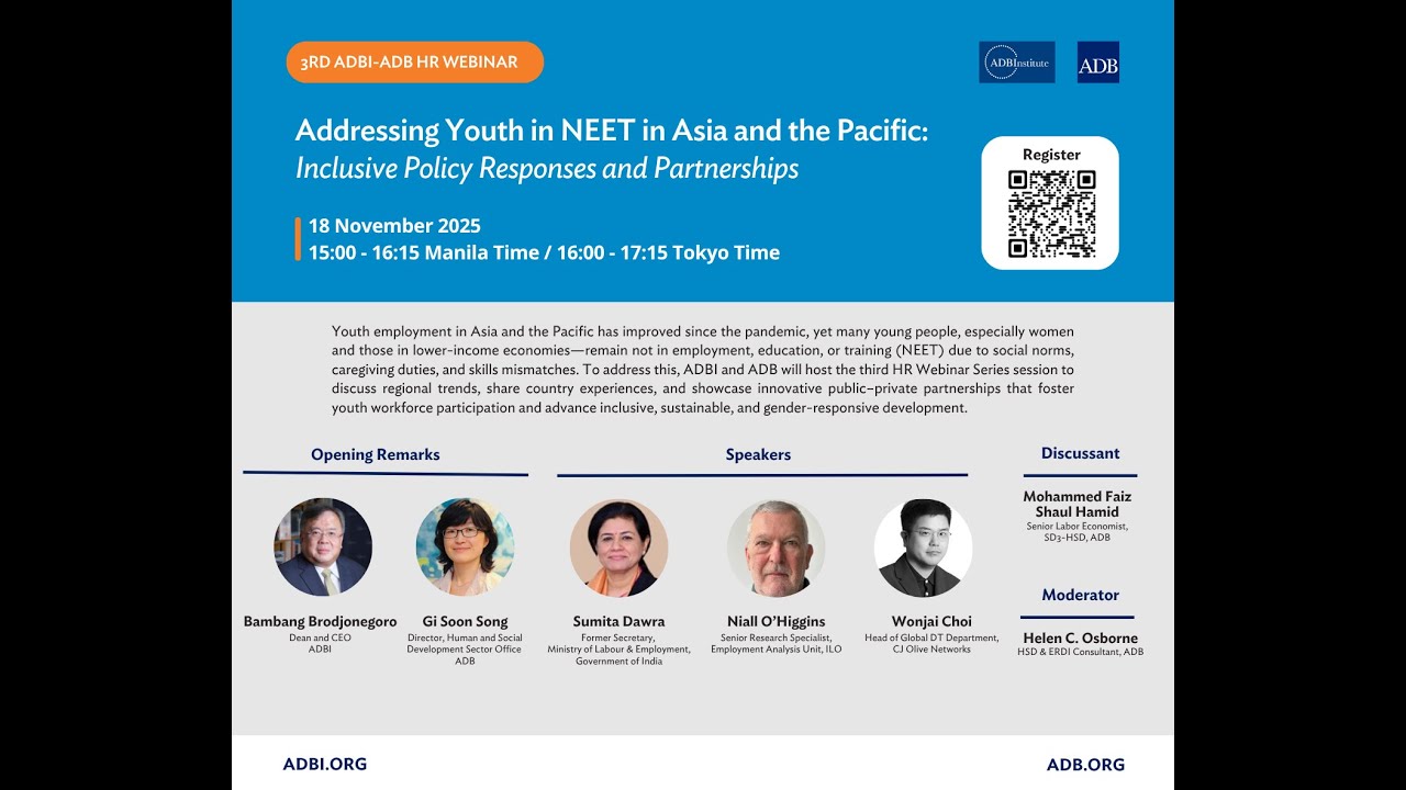 Addressing Youth in NEET in Asia and the Pacific: Inclusive Policy Responses and Partnerships