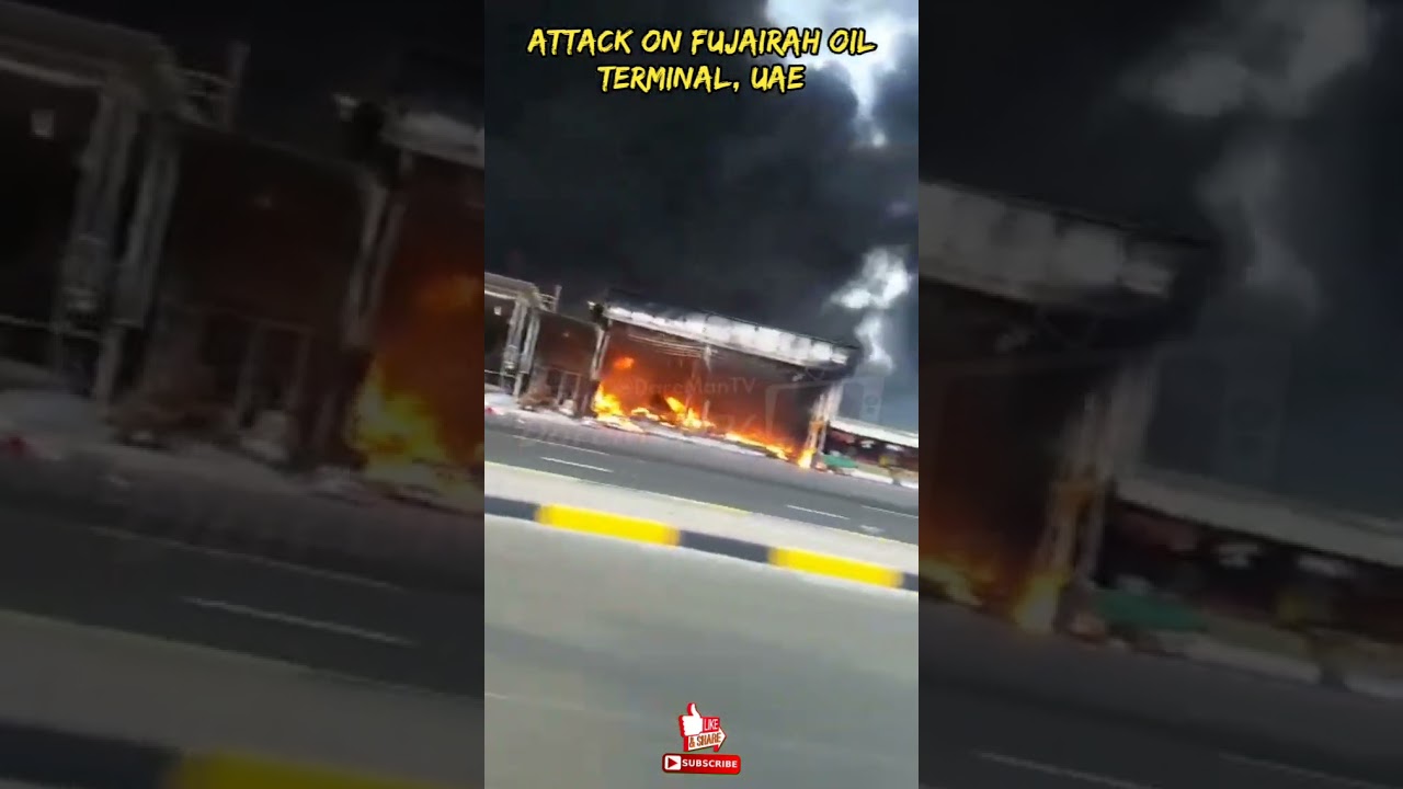#attack on #fujairah in #uae UAE #oilterminal by #iran #droneattack