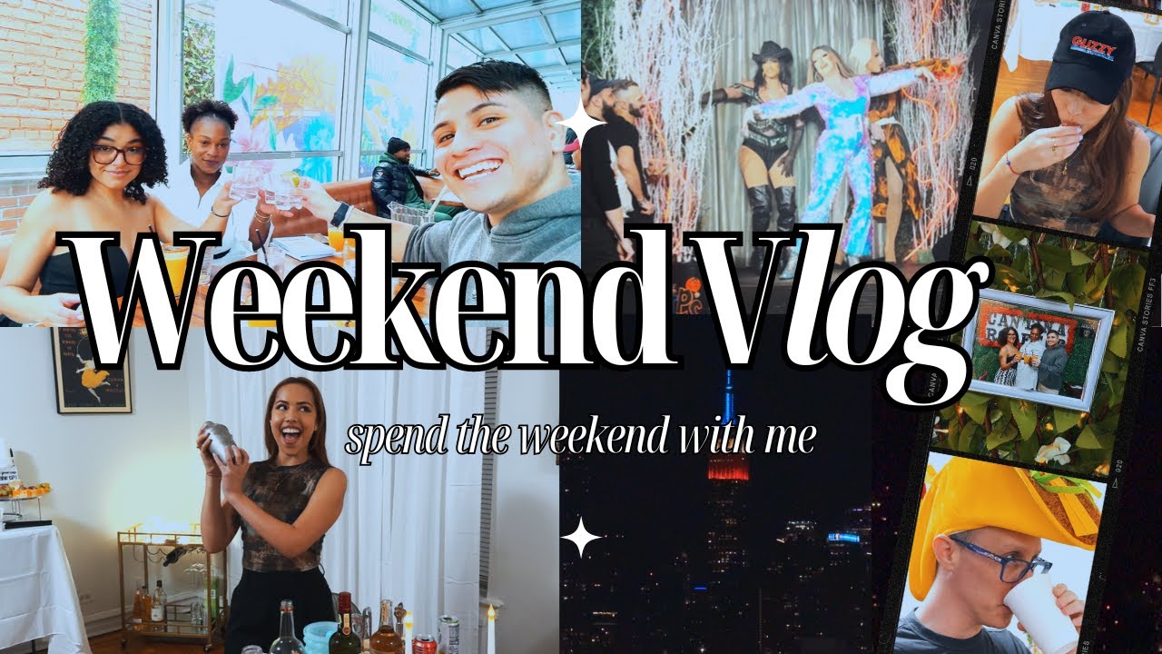 Weekend Vlog | Cantina Rooftop NYC | Pieces Bar | Friends House Warming | Trucker Hat Party