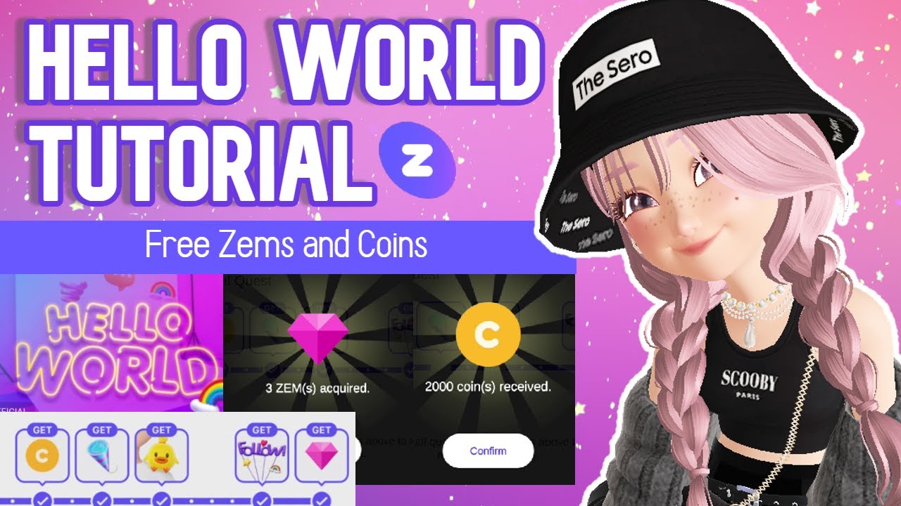 Учебник Hello World 👋🌎 | Zepeto | Бесплатные Zem, предметы и монеты! 💎