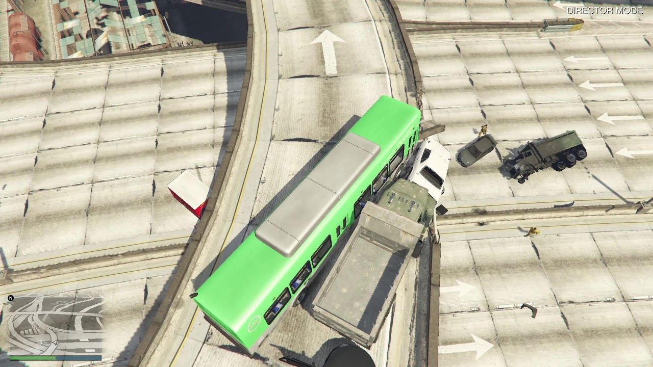 INSANE GTA 5 GLITCH – NPCS DRIVE OFF OVERPASS & EXPLODE! 🤯CAR GO BOOM CRASH TEST CAR GUN MODE