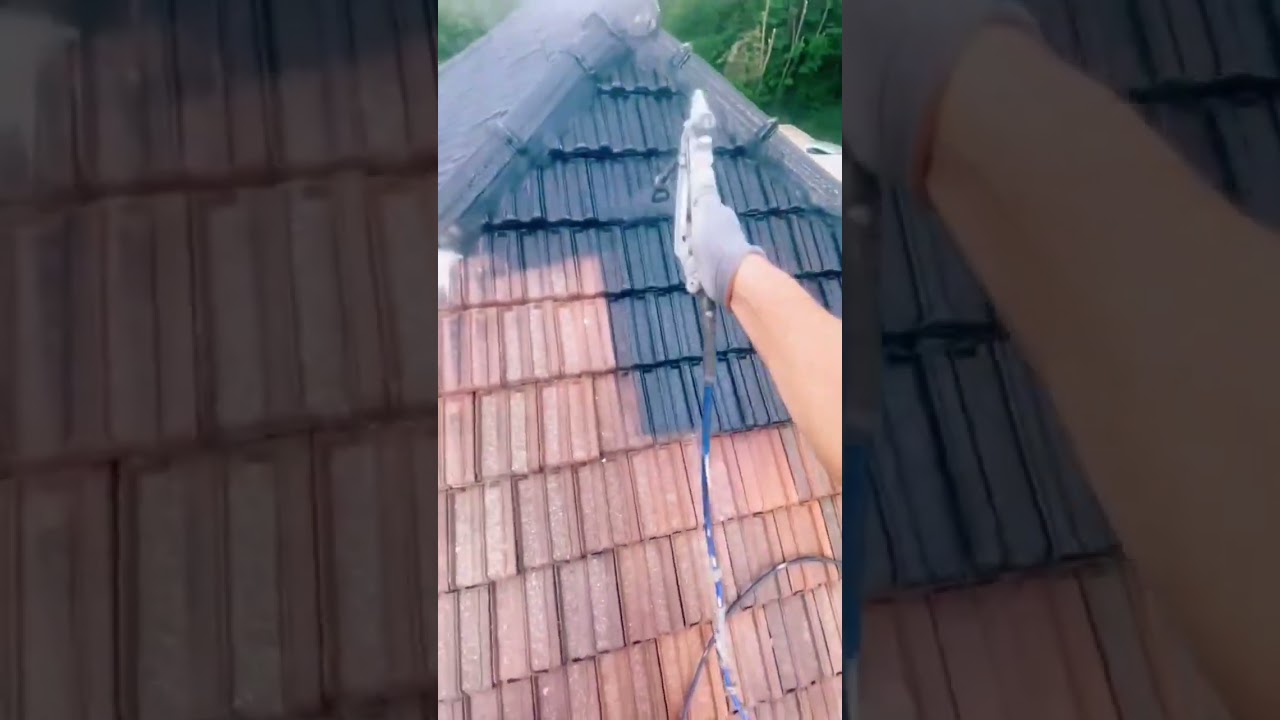Pintando telhado com Maquina Airless