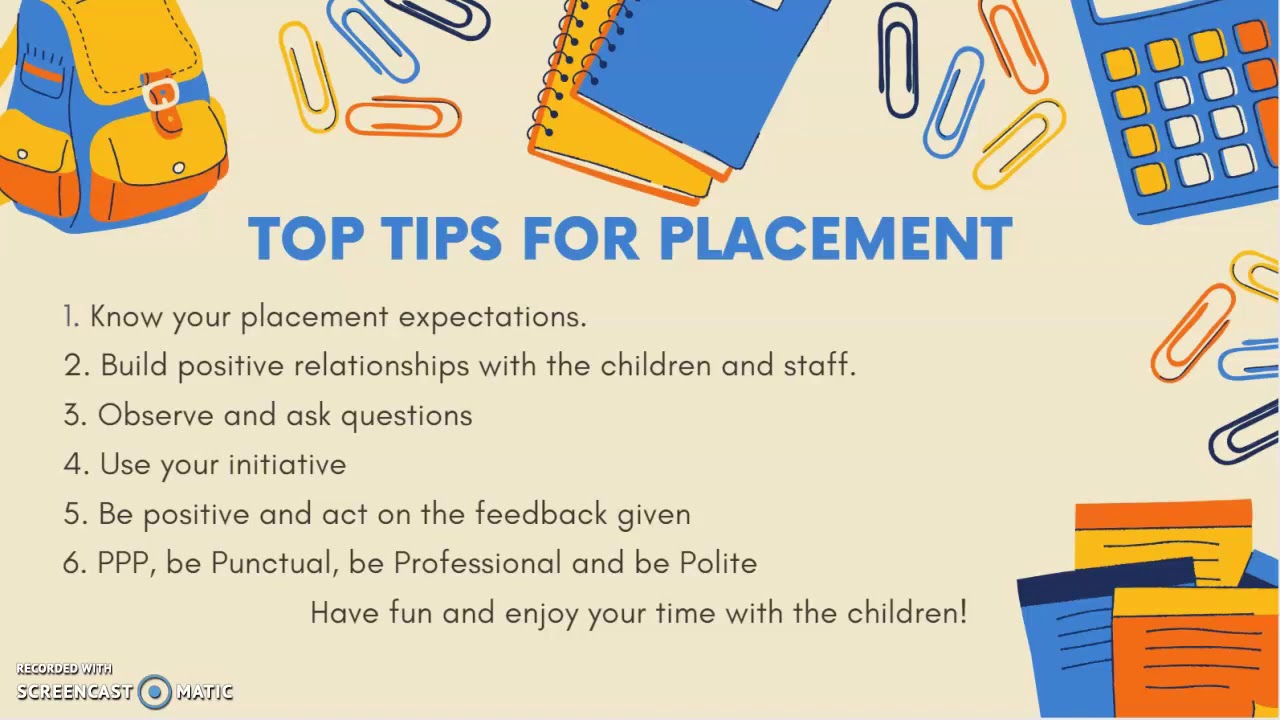 Tips for Placement EDU20006