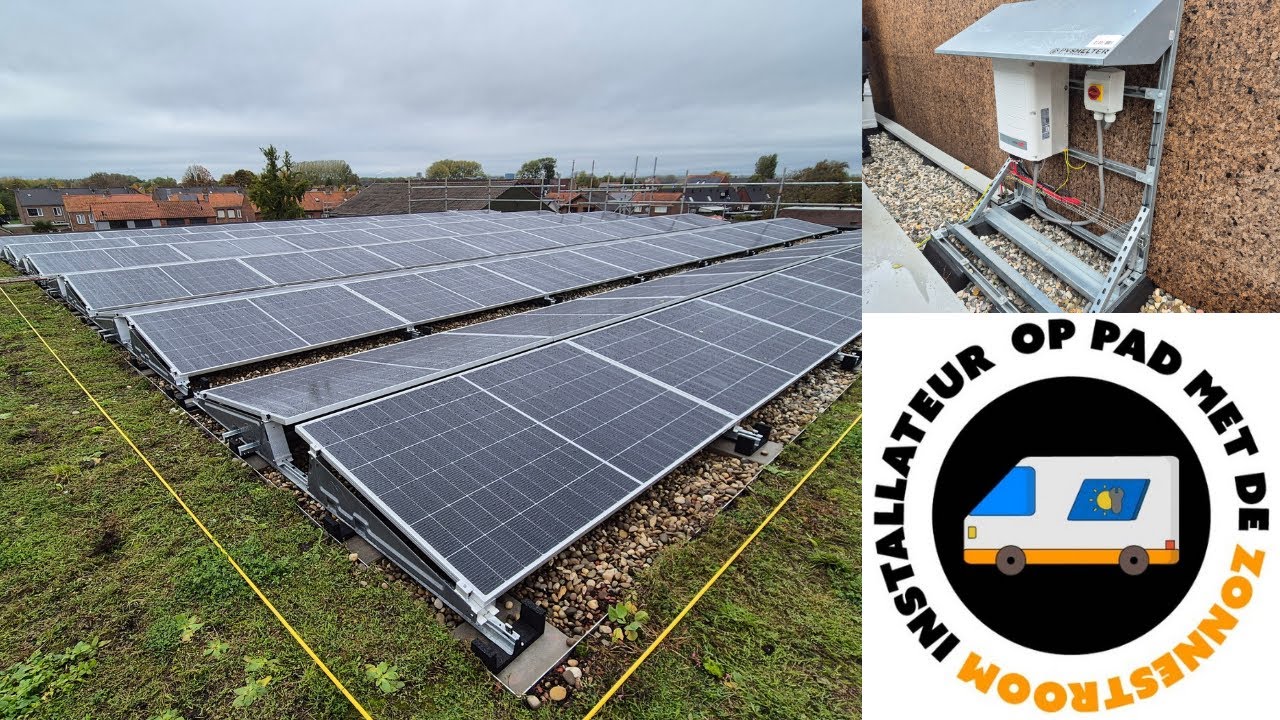 96 Zonnepanelen DMEGC 505wp monteren met Van der Valk en Solar Edge op een groendak