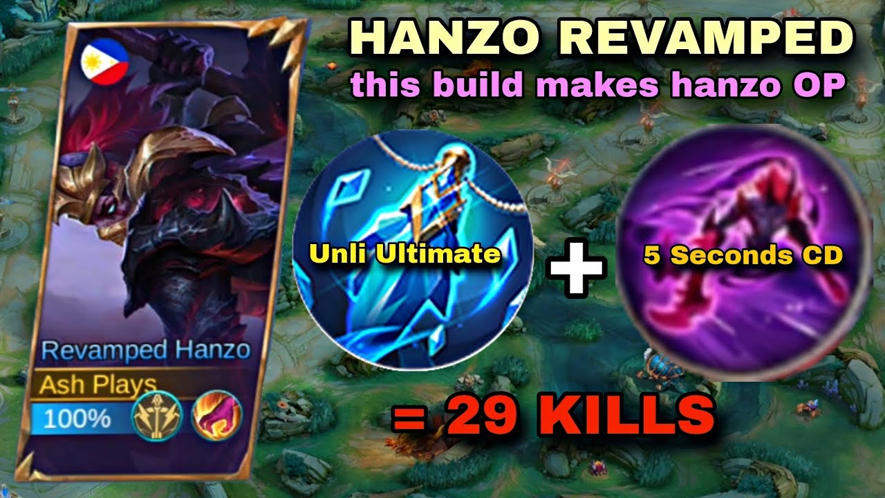 29 KILLS!! NEW HANZO UNLI ULTIMATE BUILD!! (How fleeting time work to hanzo?)