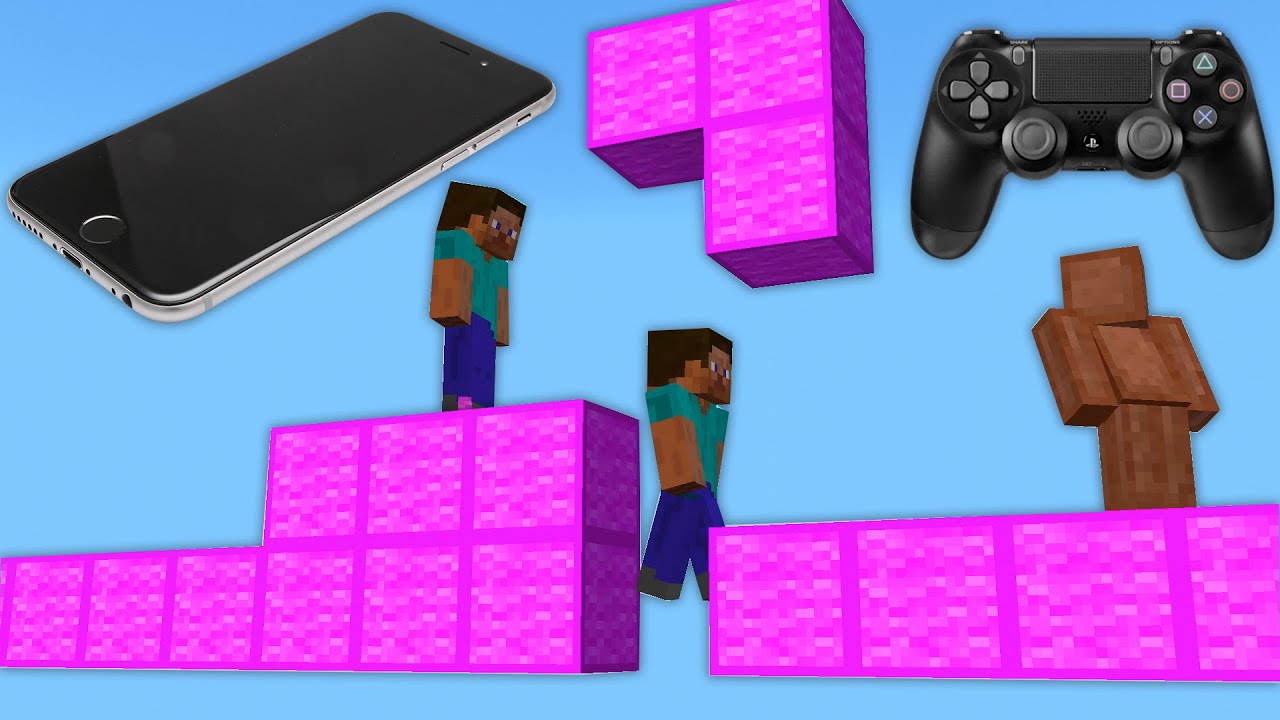 Minecraft Controller PRO против 10 мобильных игроков!