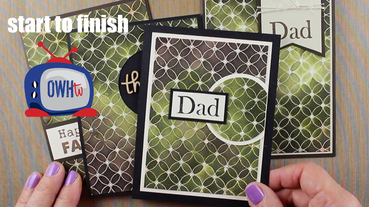Embossed, inked background for masculine cards
