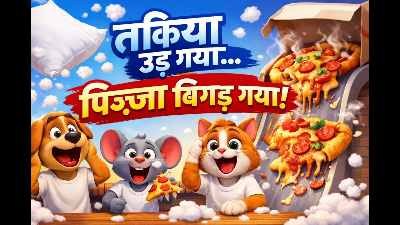 तकिया उड़ गया… पिज़्ज़ा बिगड़ गया! #bacchokecartoon #bachohindicarton #viral #bacchonkevideo #funny