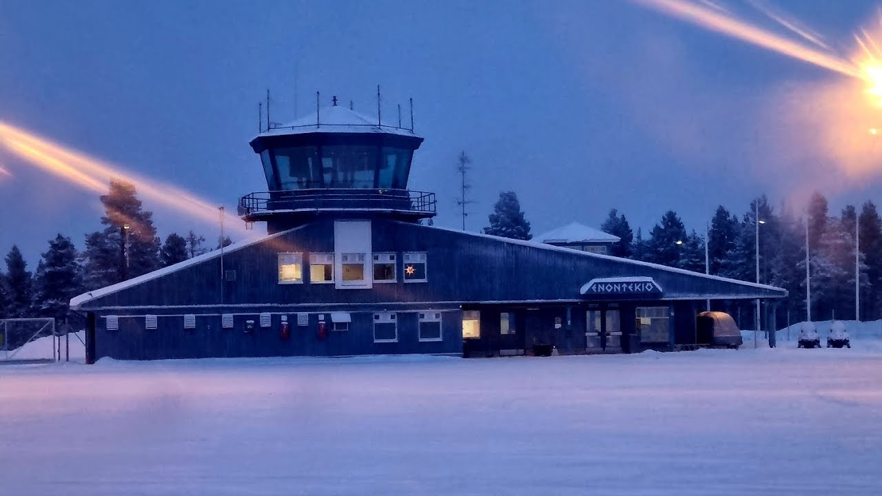 Landing in Lapland! Enontekio Airport (ENF) #snowy