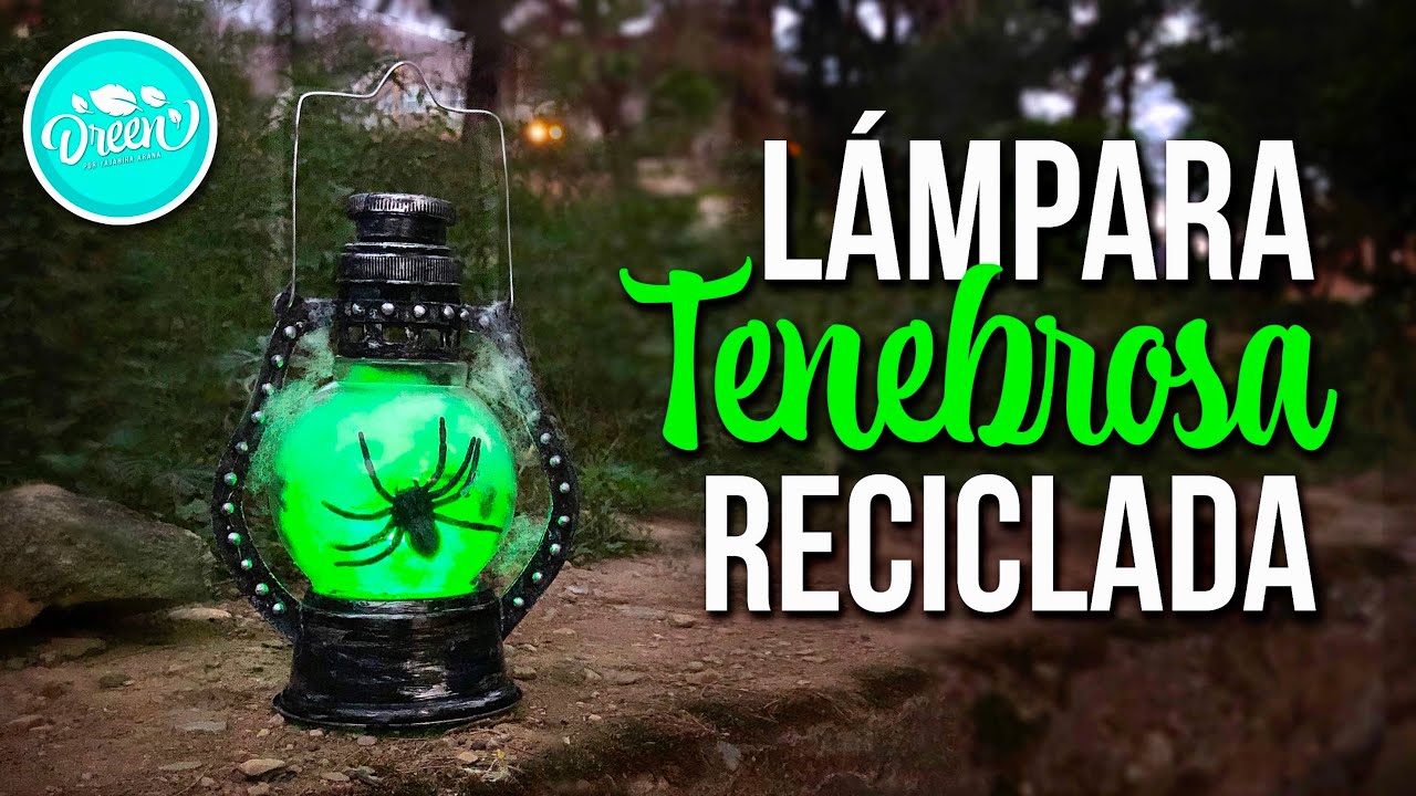 DIY Lámpara tenebrosa reciclando botella y cartón (Manualidades para Halloween) | DREEN