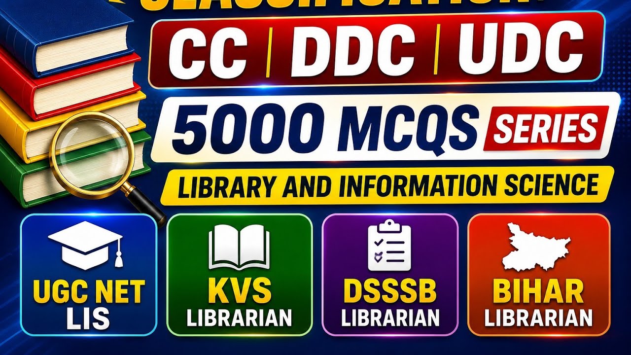 Classification | Library Science MCQs for KVS, NVS, DSSSB, JKSSB, Bihar Librarian | #libraryacademy