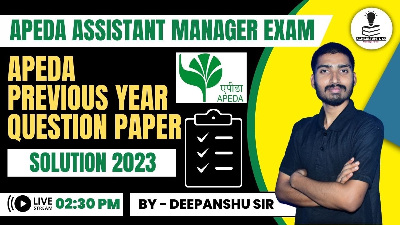APEDA Recruitment 2023 | Assistant Manager | APEDA Assistant Manager  Previous Year Paper Solution