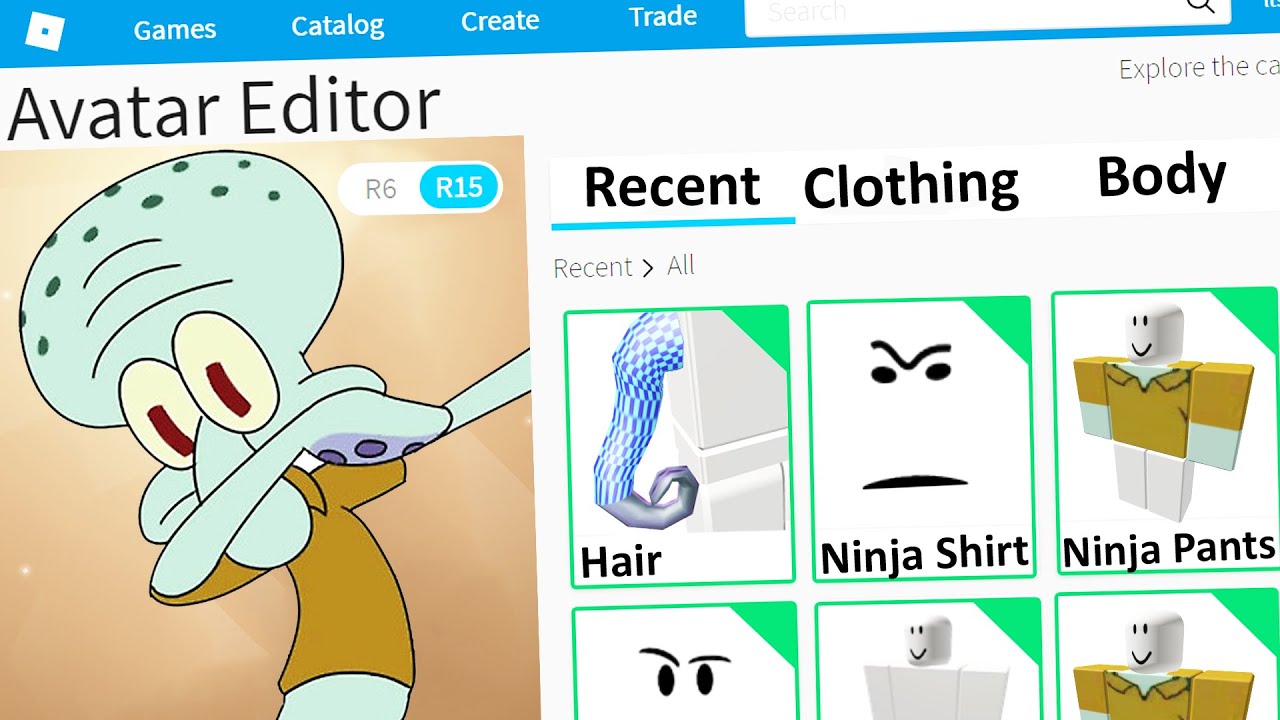 MAKING SQUIDWARD a ROBLOX ACCOUNT
