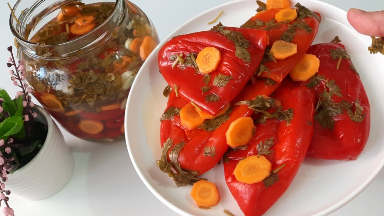 Turshi me Speca të Kuq, Të paluar pa Konzervues , recet e shpejt e përgatitjes. Pickled red peppers