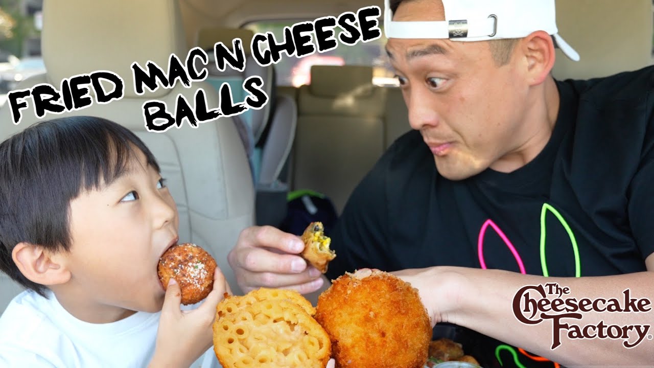 MAC N CHEESE BALLS- Cheesecake Factory Appetizer Car Mukbang