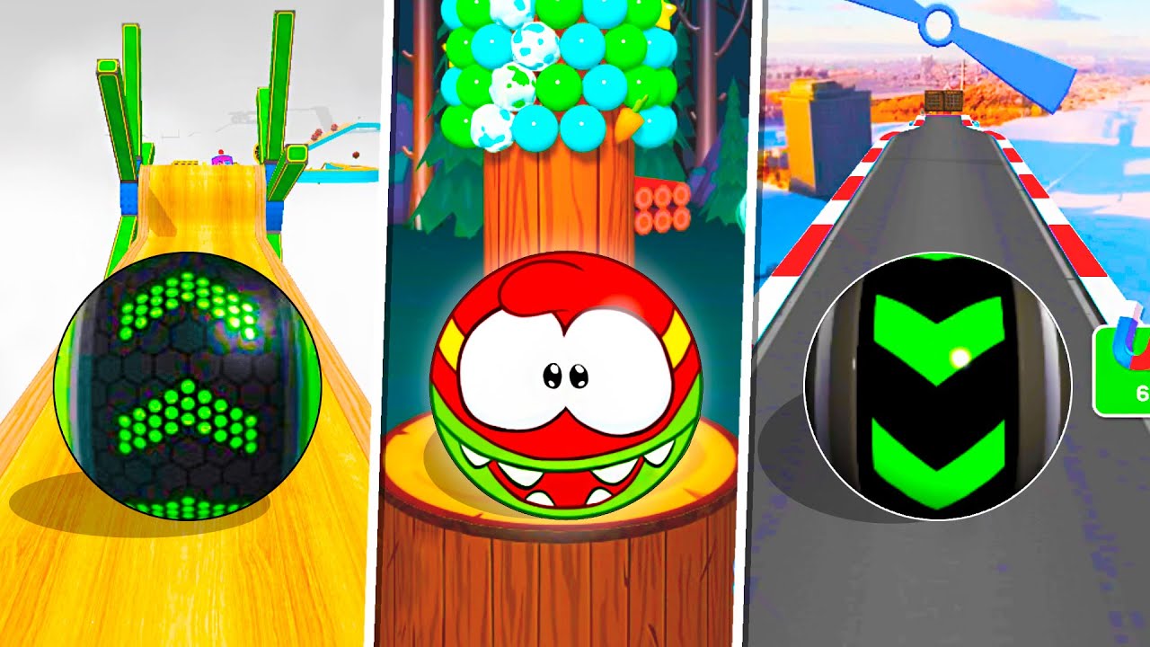 Going Balls vs Om Nom Tower 3D vs Sky Rolling Balls - Funny Running Games Gameplay