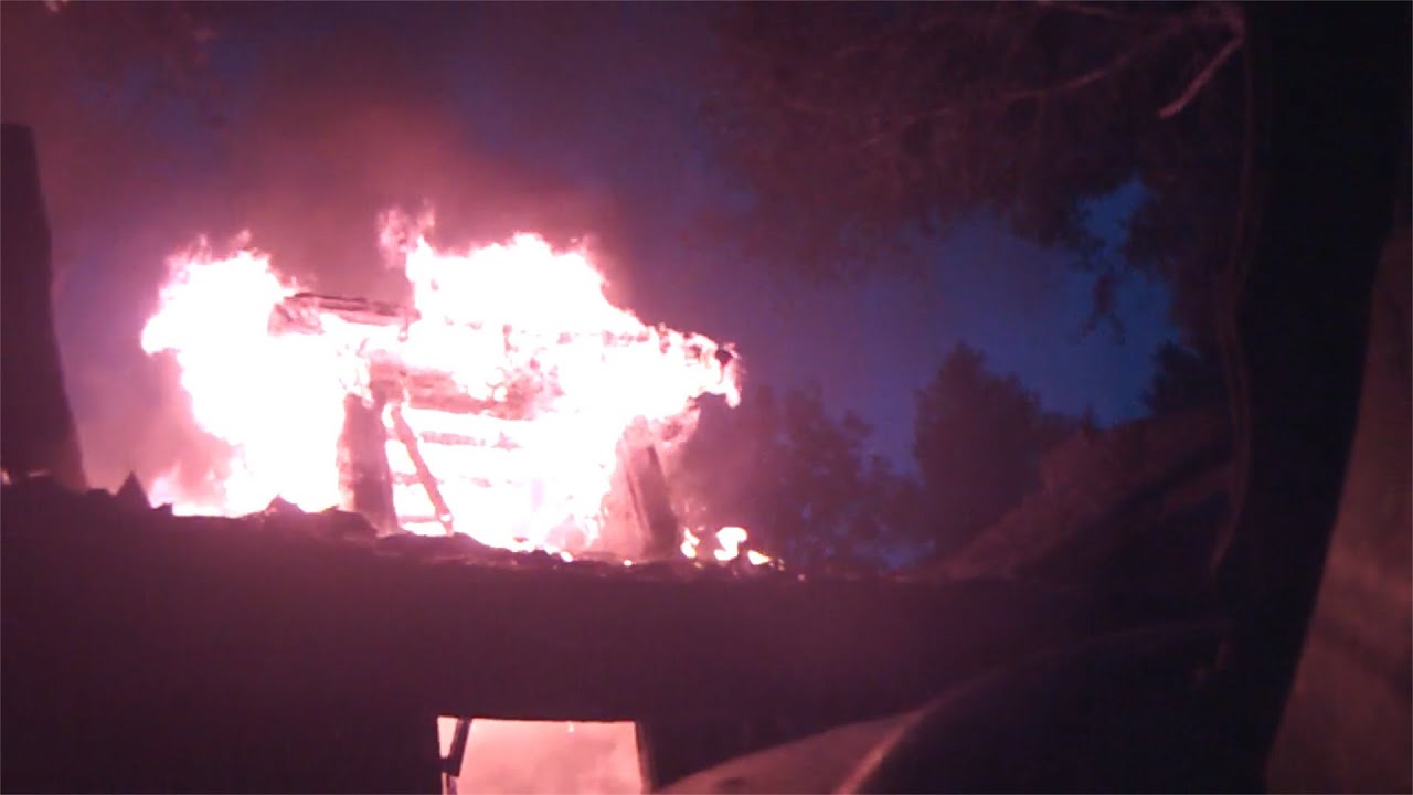CLOSE CALL House Fire Helmet Cam / Roof Collapse
