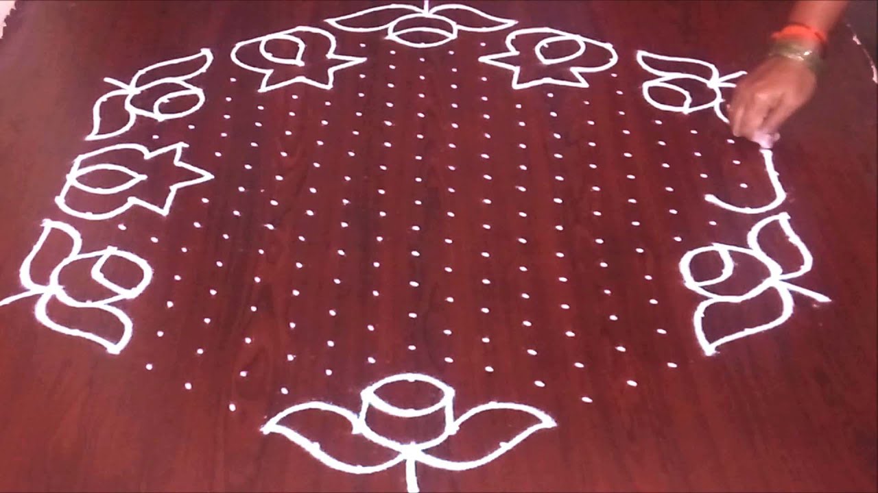 Latest 21to11 Dhanurmasam Rose Flowers Rangoli || New Chukkala Muggulu Designs || By Rangoli World