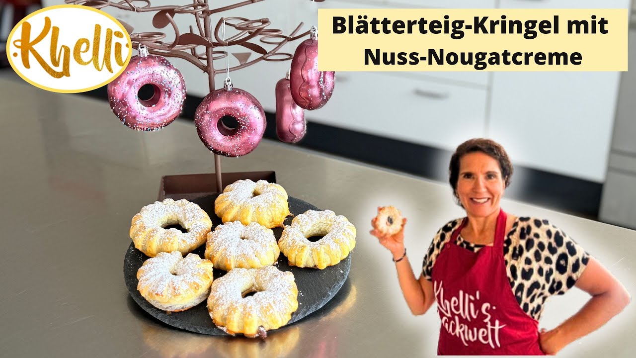 Blätterteig-Kringel mit Nuss-Nougat-Nougat-Füllung/einfach & schnell/Backanfänger/Khellis Backwelt