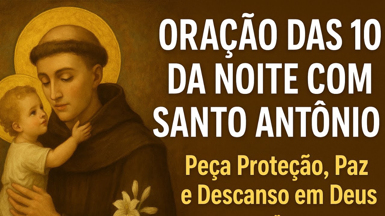 ORAÇÃO DAS 10 DA NOITE COM SANTO ANTÔNIO 🙏✨ Peça Proteção, Paz e Descanso em Deus