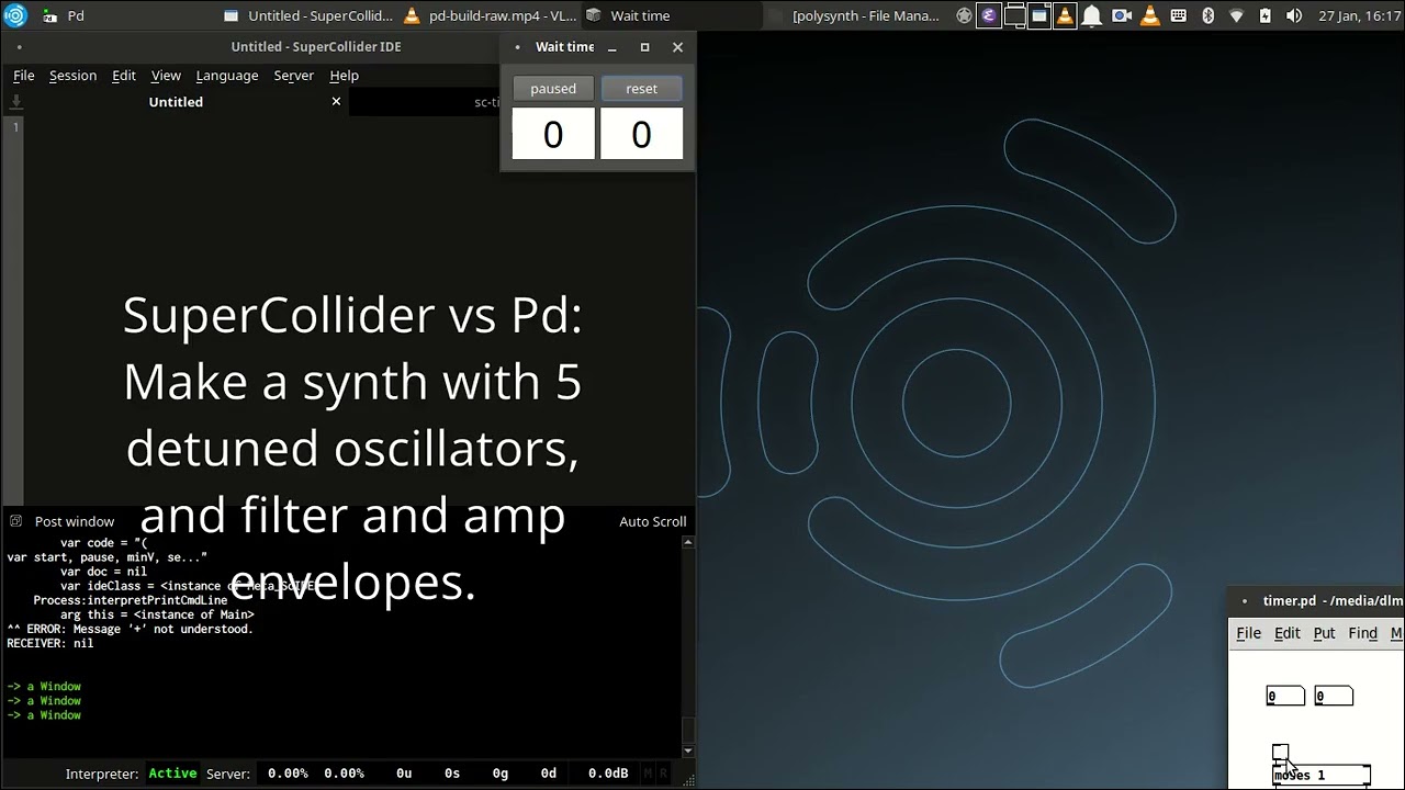 Pure Data vs SuperCollider race to the finish