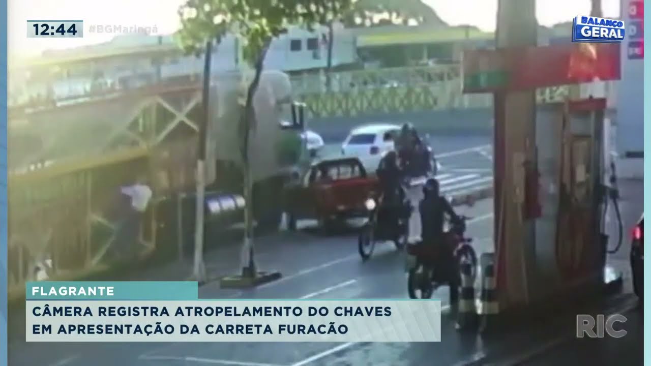 Câmera registra atropelamento do Chaves em apresentação da carreta furacão